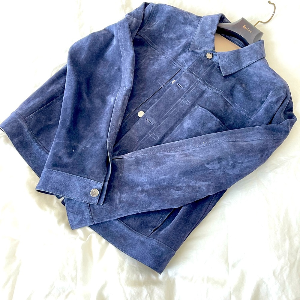 Impossibly cool suede trucker jacket by Berluti.